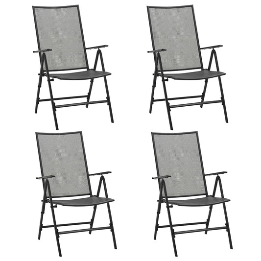 SKM Folding Mesh Chairs 4 pcs Steel Anthracite (Weight-40KG)