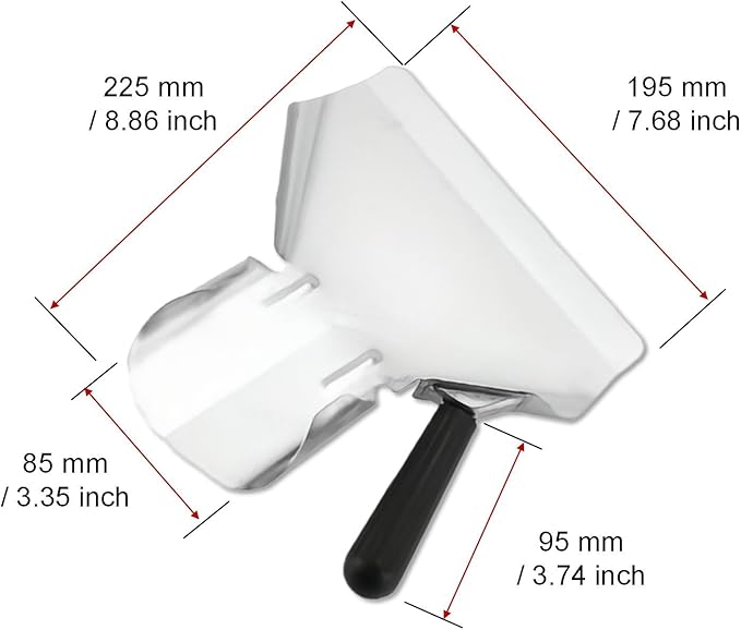 2-Pack Stainless Steel Popcorn Scoop Scooper - French Fry/Popcorn Quick-Fill Tool for Bagger Bags & Snack Machines (Desserts/Candy/Ice)