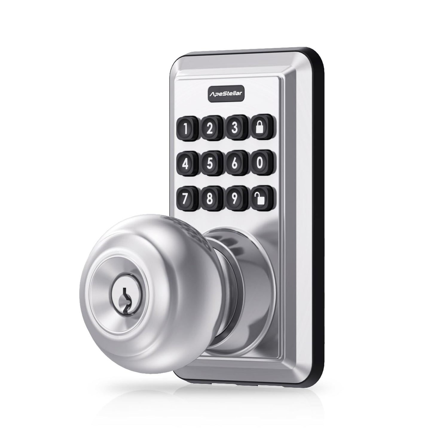 Keyless Entry Door Lock-Keypad Door Lock with Handle-Door Knob with Keypad-Electronic Digital Smart Locks-Auto Lock-Easy Installation-Satin Nickel