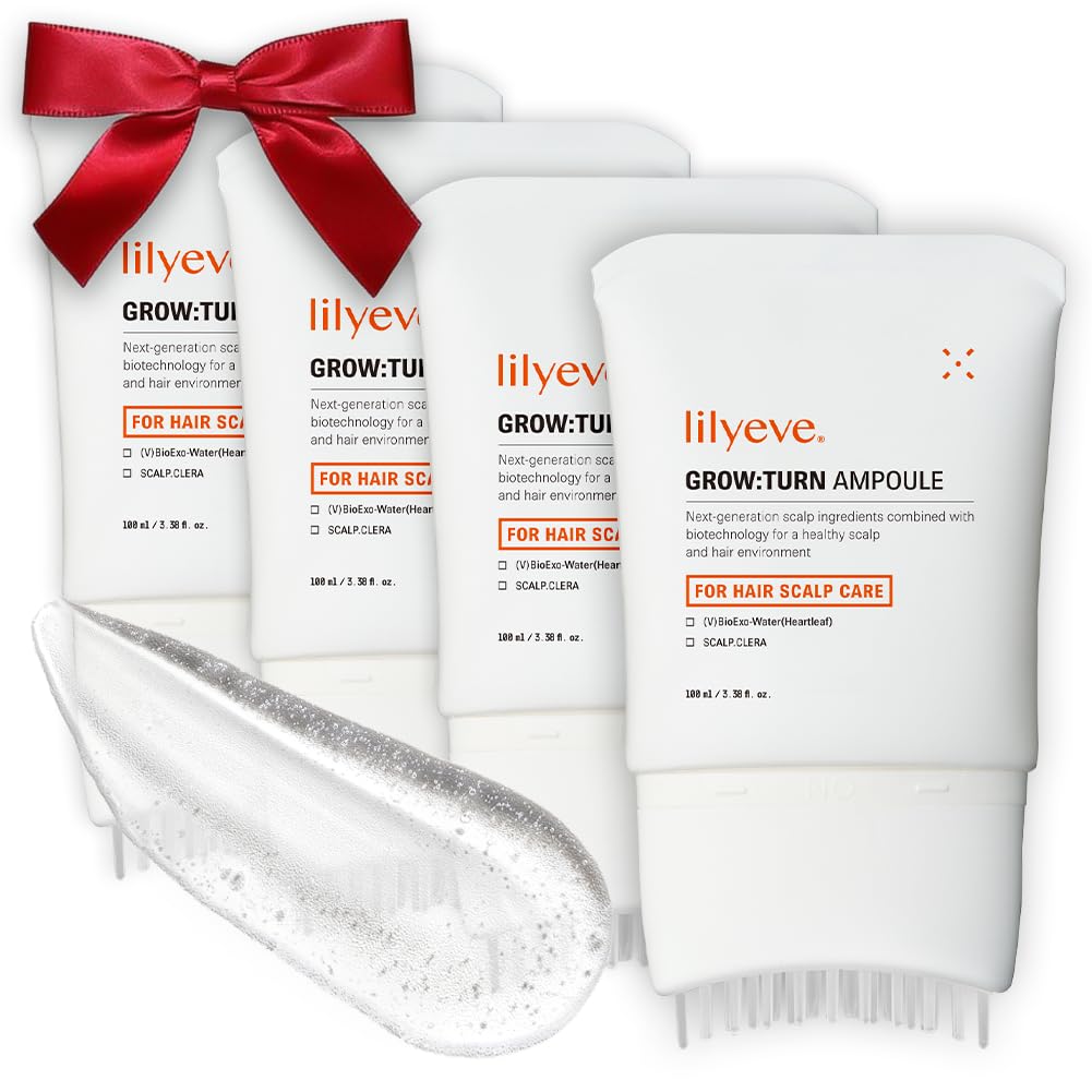 lilyeve GROWTURN Hair Growth Serum with Built-in Brush, Heartleaf-Derived Exosomes to Revitalize Hair, Hair Thickening, Hair Gro