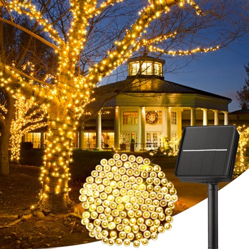 Minetom Solar String Lights Outdoor Waterproof- 40 FT 100 LED Solar Powered String Lights with 8 Lighting Modes, IP65 Wate...