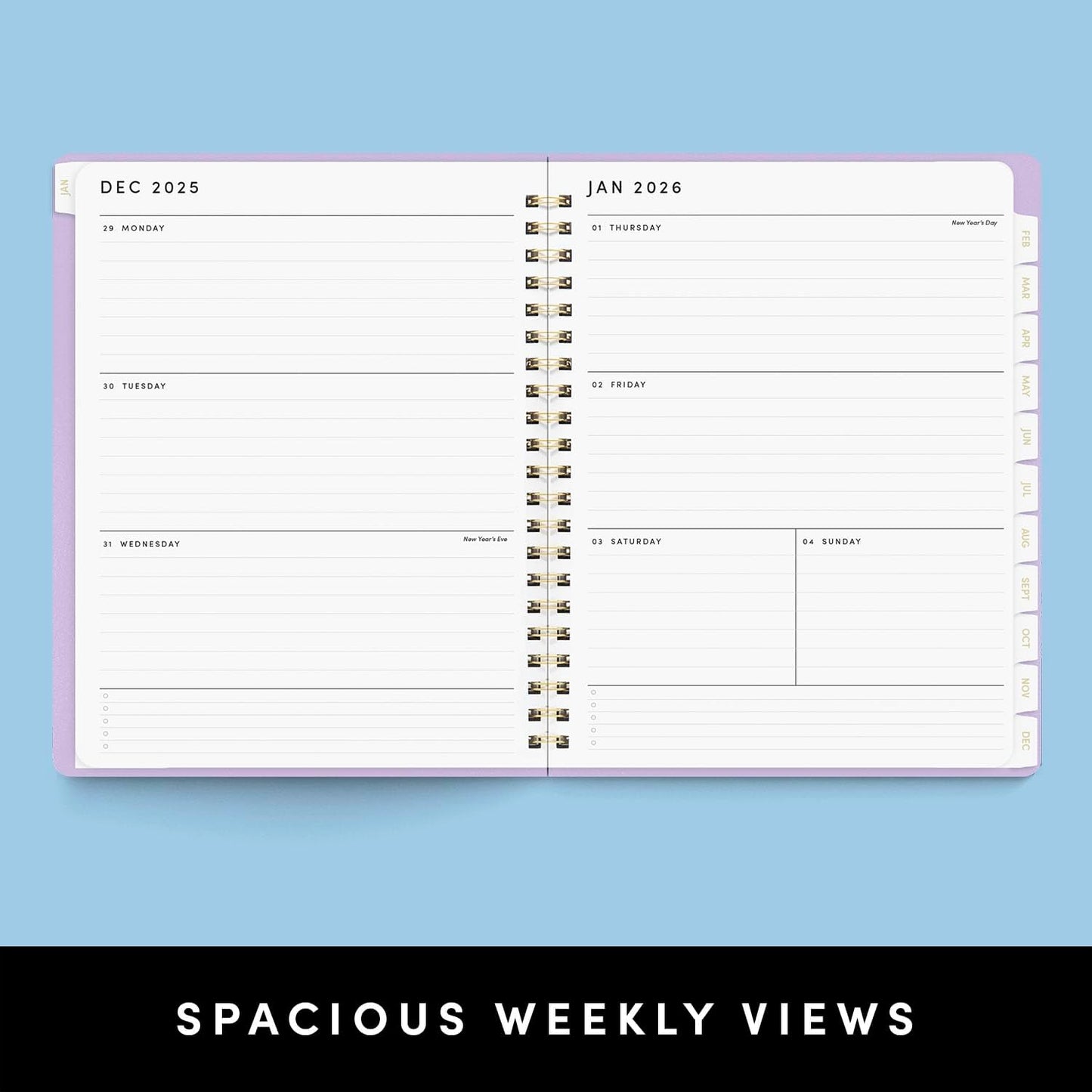 PAPERAGE 2026 Weekly & Monthly Planner, 12 Months (January 2026 - December 2026), 9.2 in x 11.2 in, Spiral Bound 2026 Planner with Weekly, Monthly & Yearly Views, Note Pages & Inner Pocket – Black