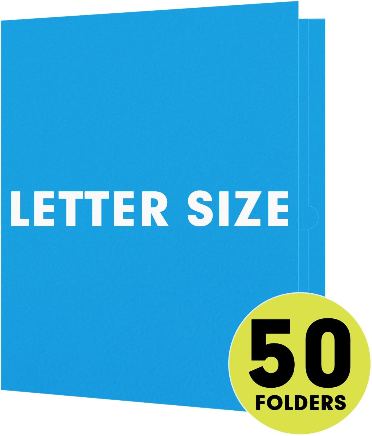 50 Pack 2 Pocket Folders - Letter Size, Blue