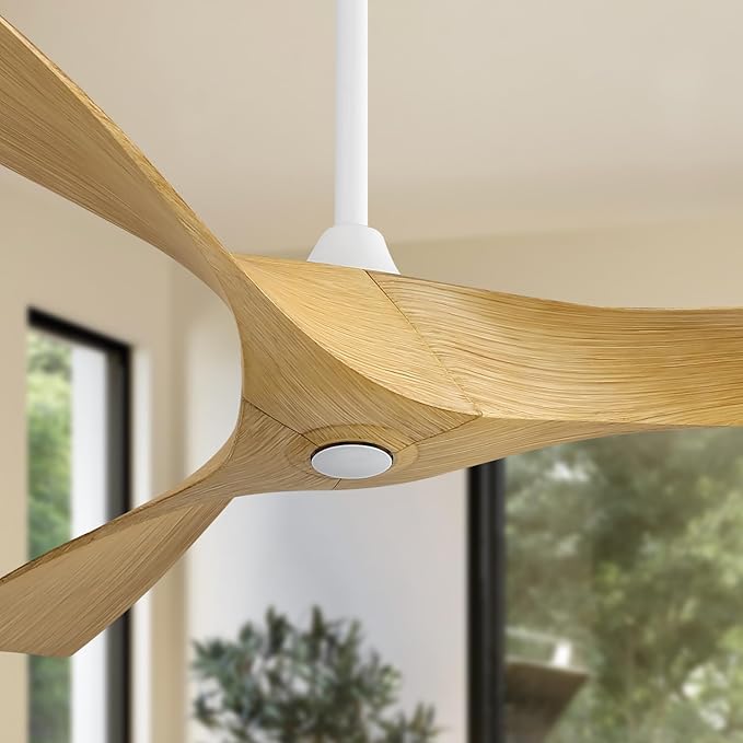 NicBex Ceiling Fan 52 Inch Ceiling Fan Without Light Ceiling Fans with 3 ABS Blades and Remote Control Reversible DC Motor Ceiling Fan for Bedroom, Living Room, Deep Natural