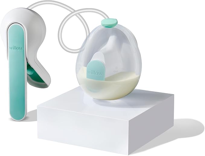 Willow Wave - Wearable Manual Breast Pump - Fits Fully in Bra - Ergonomic Handle - 24mm Soft Silicone Flange - Wearable Br...