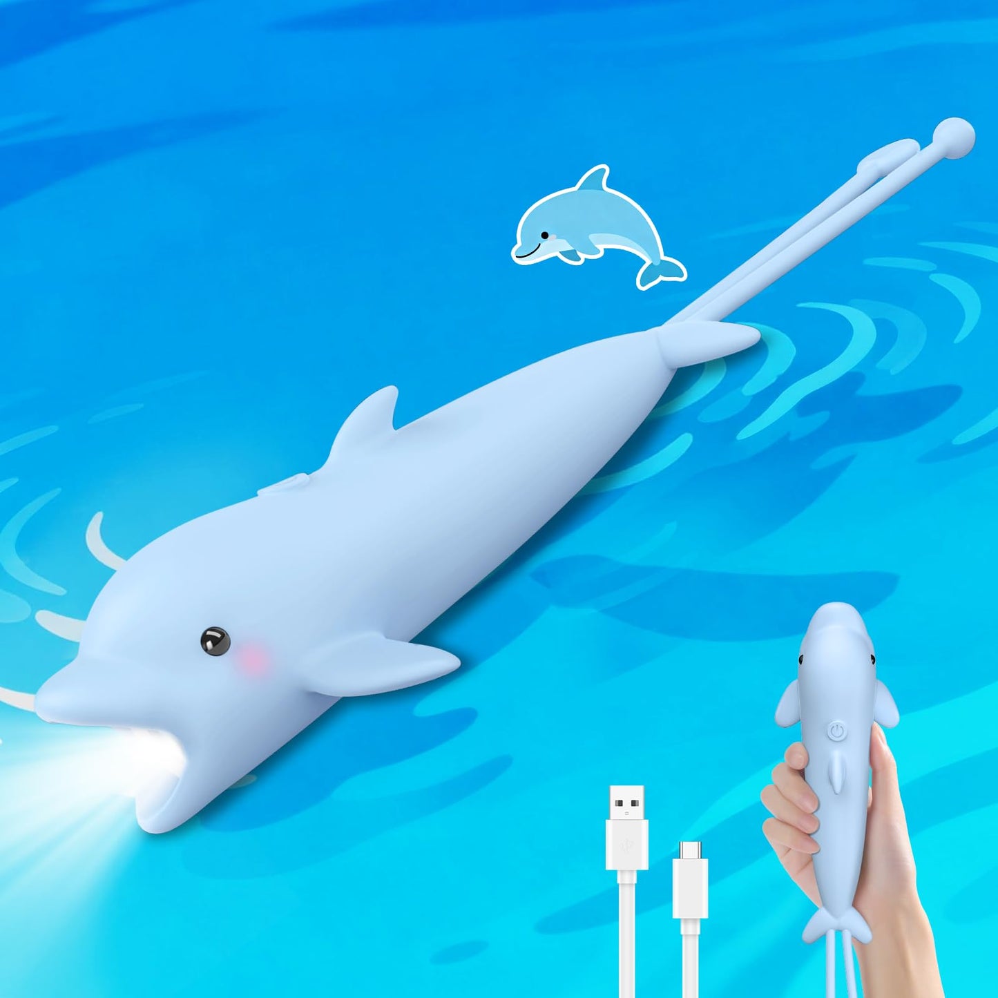 Tremdwoto Flashlights For Kids  Rechargeable Kids Flashlight For Boys & Girls  Toddler Flashlight For Camping & Outdoor Adventures  Night Walks And Home Use  Cool Animal Birthday Gift  Dolphin