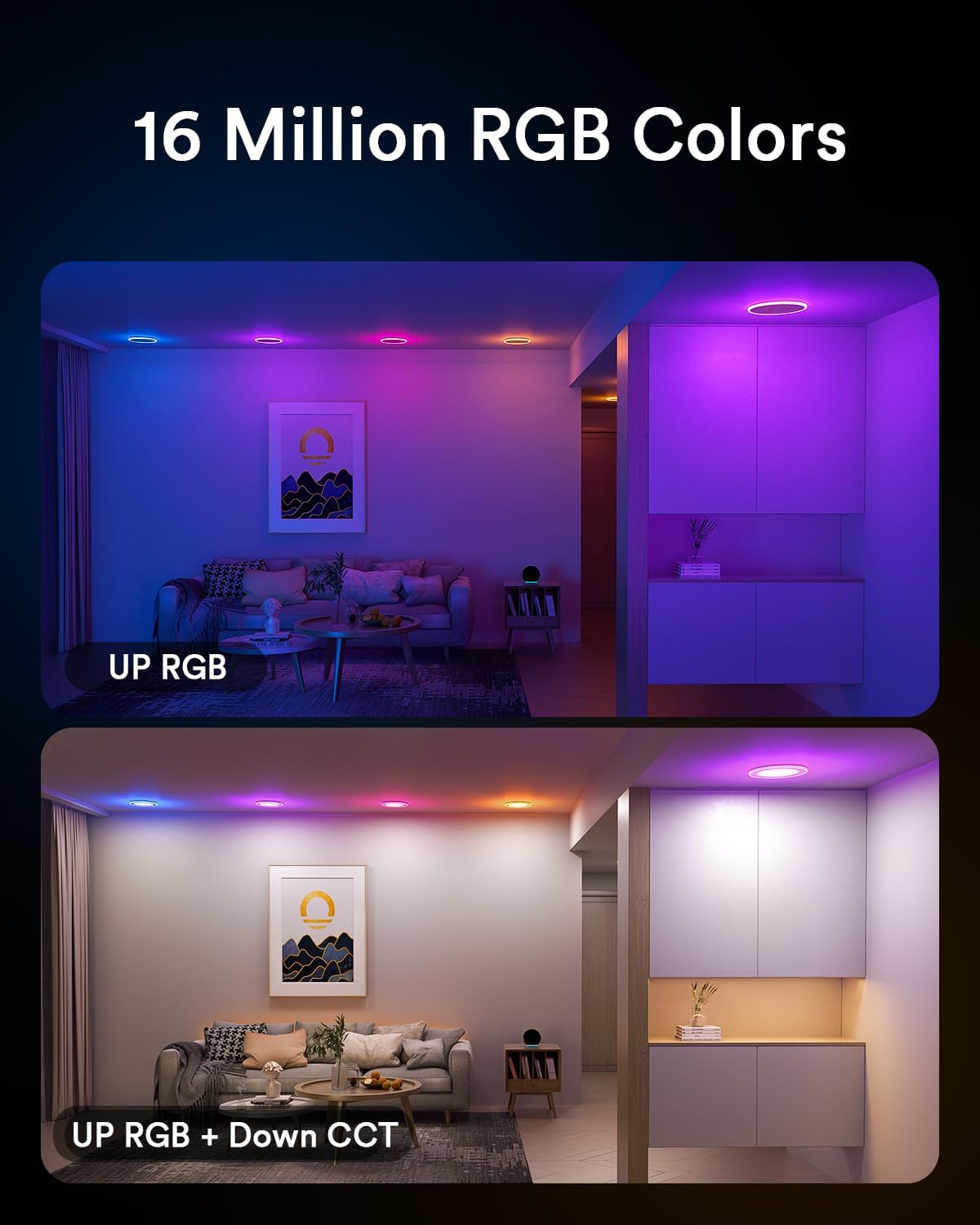 Lumary Smart Recessed Light Pro 4 Inch With Rgb/Night Ring  9W Smart Led Recessed Lighting  Compatible With Alexa & Google Assistant With Junction Box  Etl Listed 1 Pack