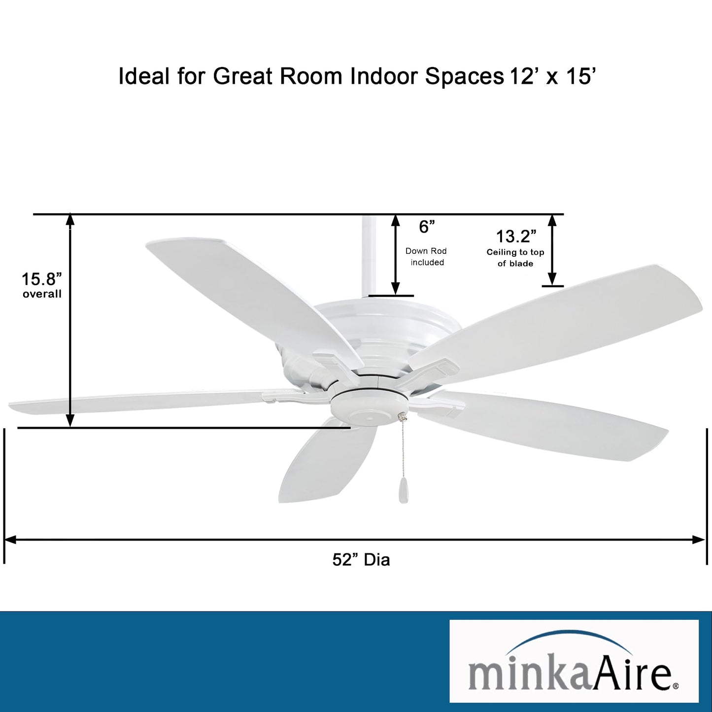 Minka-Aire F695-Wh Kaf   52 Inch Ceiling Fan In White Finish