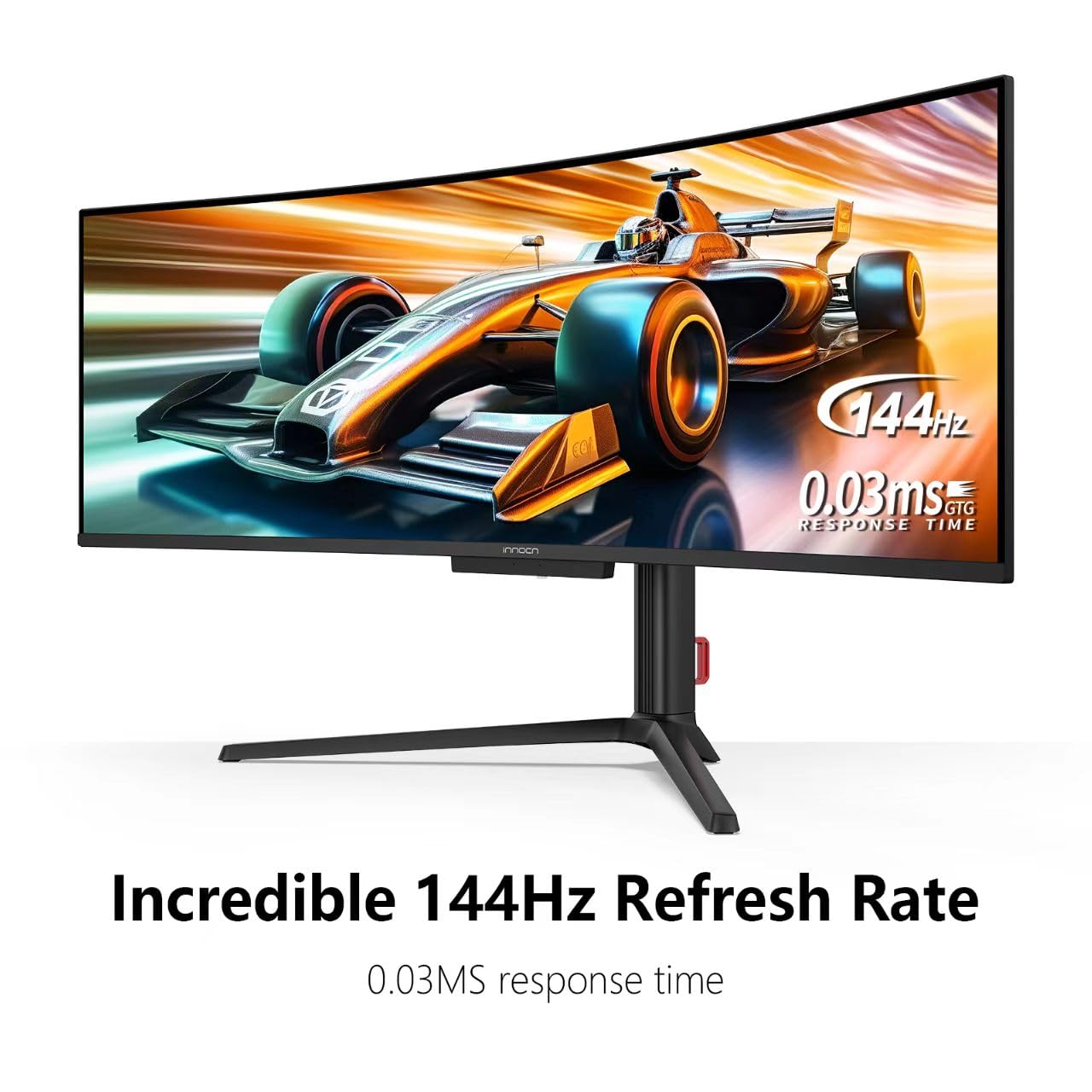 INNOCN 49" OLED Ultrawide Curved Gaming Monitor 5120 x 1440p 144Hz, 0.03ms, USB Type C 90W, HDMI 2.1, DisplayPort, USB Hub, Speakers, Adaptive-Sync, Adjustable Stand, Black