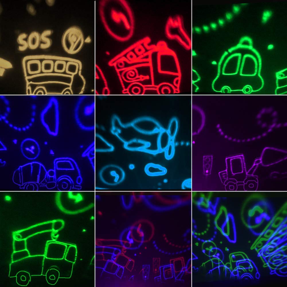 Dqmoon Dinosaur Night Light For Kids  Projector With 8 Colors  360 Rotation  Safe Materials  Ideal Birthday Gift