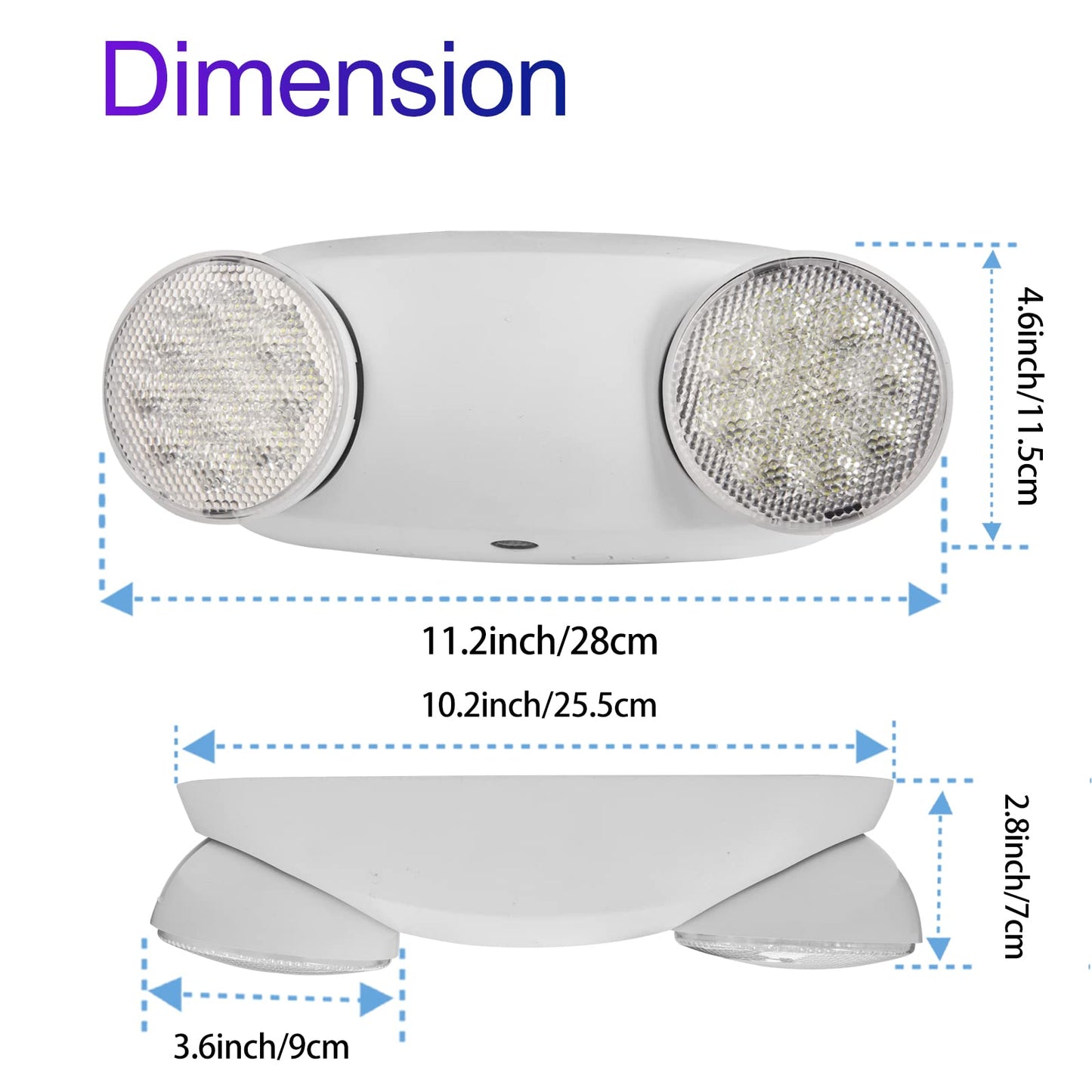 Tanlux Led Emergency Lights With Battery Backup  Commercial Emergency Light Fixtures For Business Home Power Failure Emergency Exit Sign Lighting With 1.0 Meter Plug In Cord Ac120V Input