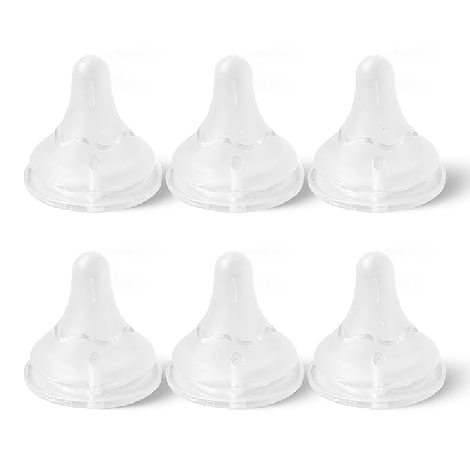6 PCS Silicone Nipples for Spectra Bottles, Silicone Slow Flow Nipples, 0+ Months