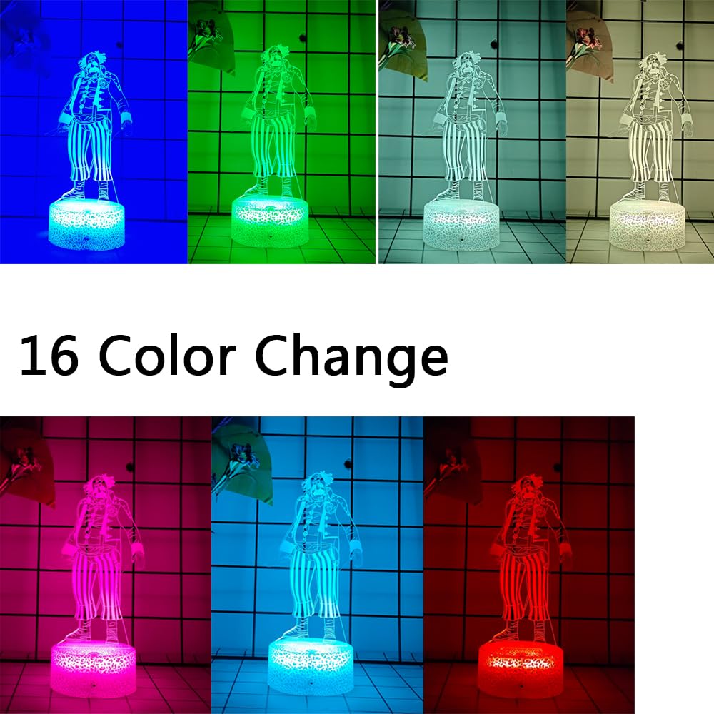 Mzcyfuy 3D Night Light USB Desk Lamp, 16 Color Changing, Clown Design, Multicolor, Model ZRKJ01