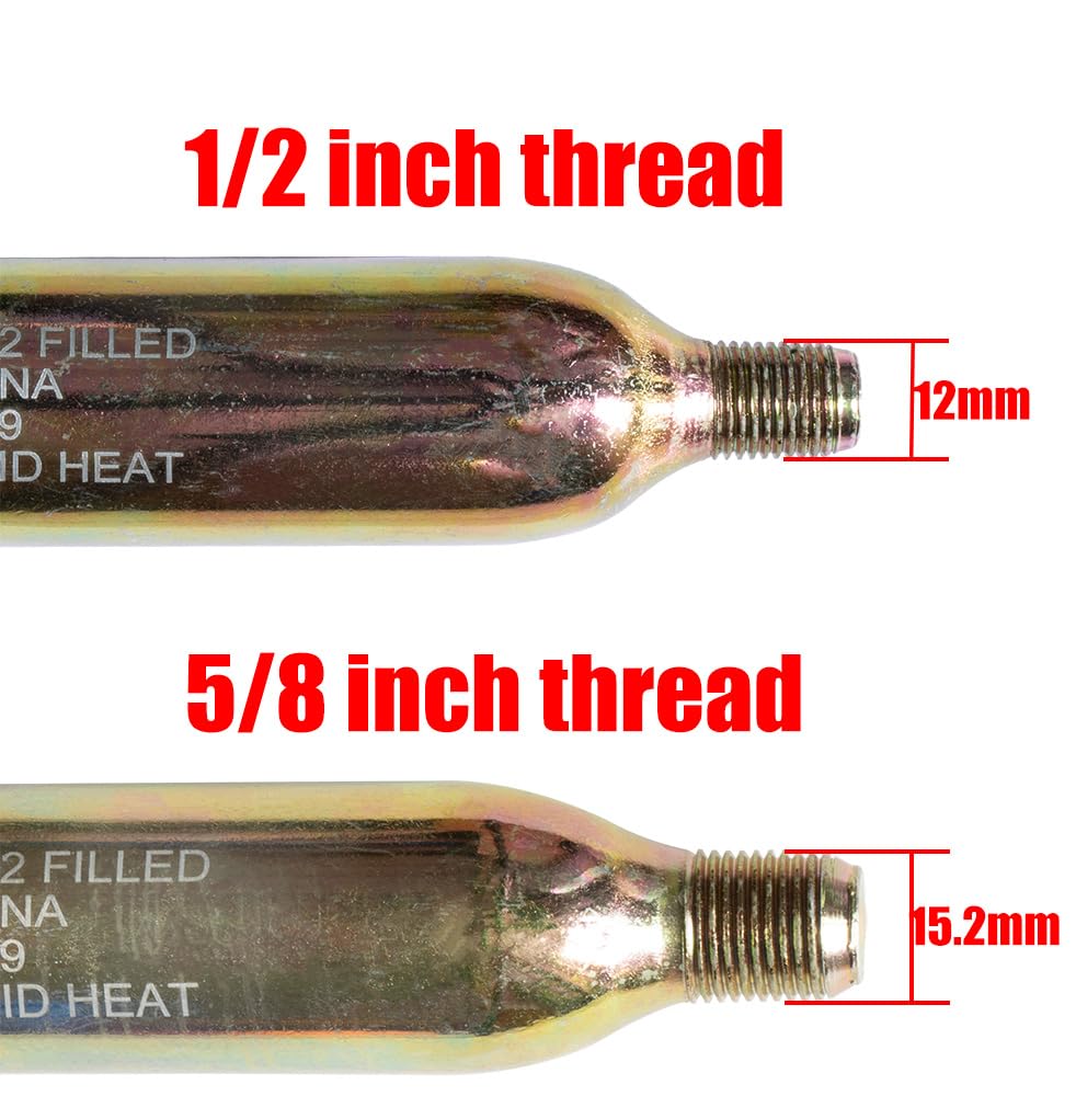 45g (60cc) CO2 Kit Cartridge Cylinder with 1/2-inch Thread for Motorcycle Safety Air Bag Vest and Inflatable Jackets