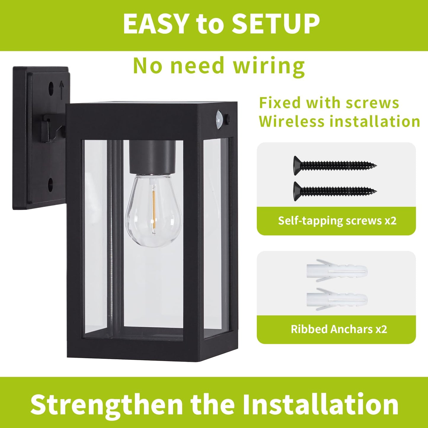 Mdenlt 2 Pack Solar Porch Lights Outdoor Solar Wall Lights With 3 Lighting Modes&Motion Sensor  Dusk To Dawn Sconce Lights Wall Mount Exterior Wall Lantern Light Fixture For House  Garage Patio Shed