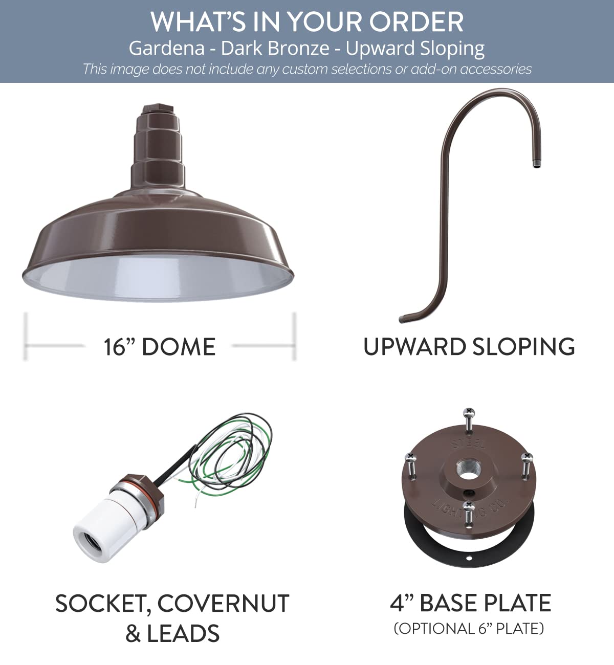 Steel Lighting Co. Gardena Barn Light - 16 Dark Bronze Steel Outdoor Gooseneck Wall Fixture