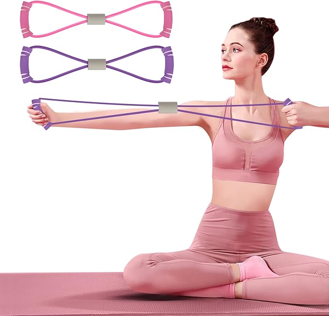 FYY Figure 8 Resistance Bands, Yoga Resistance Band Stretch Fitness Band, Pull Rope, Chest Arm and Shoulder Stretch Bands ...