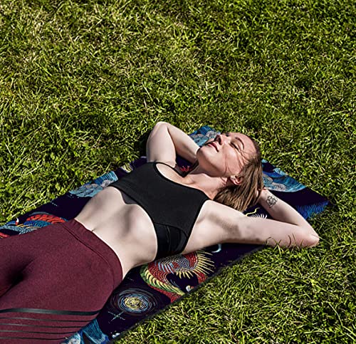 nuveti Yoga Mat Print Extra Thick TPE Non Slip Fitness Exercise Mat with Carrying Bag,72"x24" Extra Thick 6MM Exercise & W...