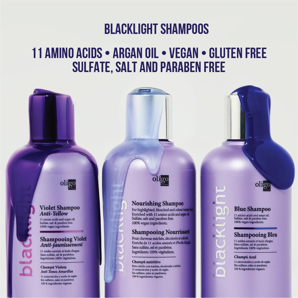 Oligo Professionnel - Blacklight Violet Shampoo - Sulfate-Free Purple Shampoo for blondes - Vegan - Eliminate Yellow Tones - Ref