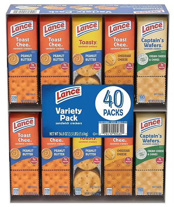 Lance, Variety Pack Sandwich Crackers, (40 pack)