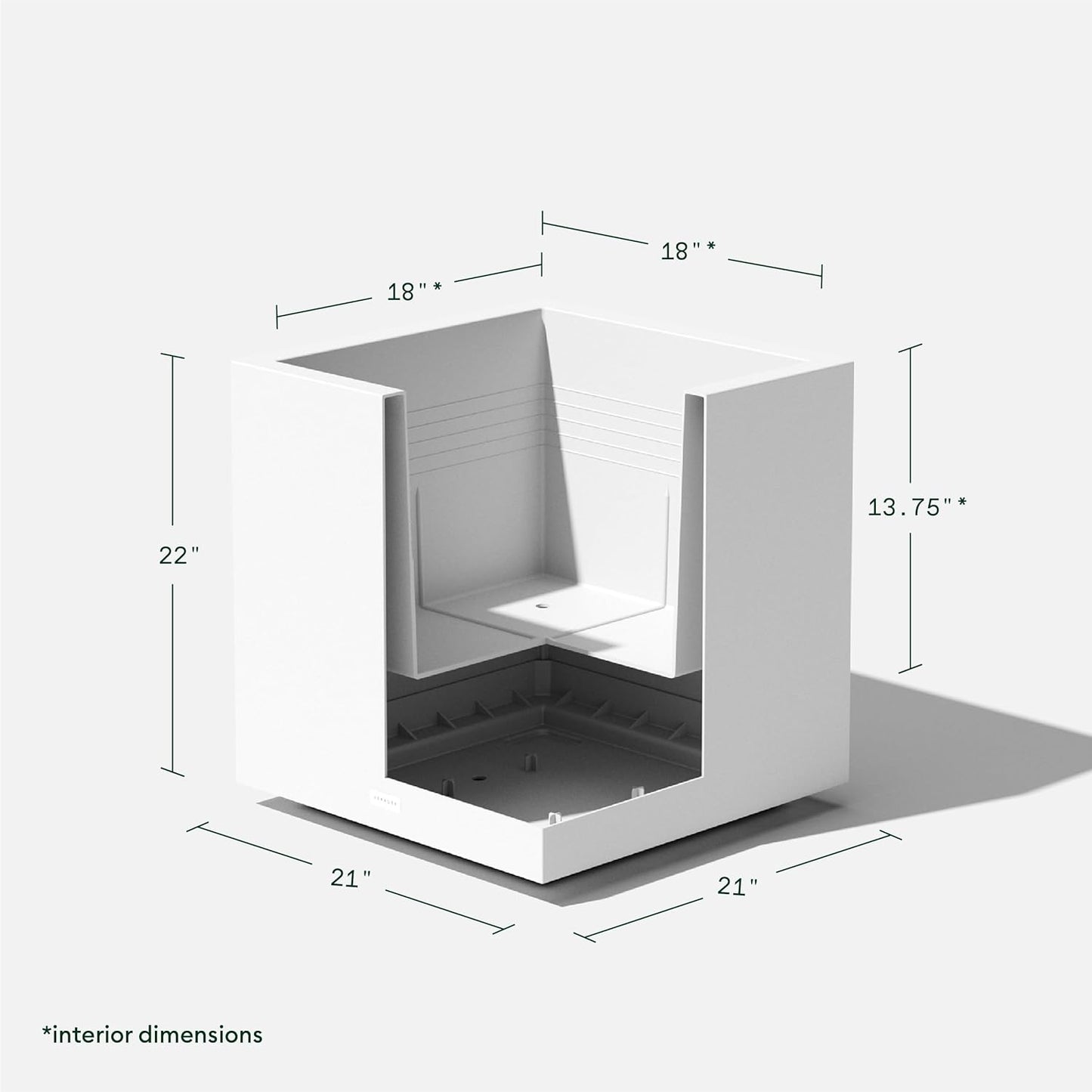 Veradek Block Series Cube Plastic Planter - Large Square Planter for Indoor or Outdoor Patio/Garden | Durable All-Weather Use with Drainage Holes | Modern Décor for Tall Plants, Trees, Flowers