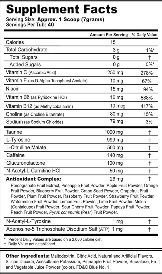 G Fuel Sonic Energy Drink Powder, Pre Workout Caffeine Mix for Gaming, Sugar Free Focus Amino, Vitamin + Antioxidants, 9.8oz (Peach Ring Candy, 40 Servings)