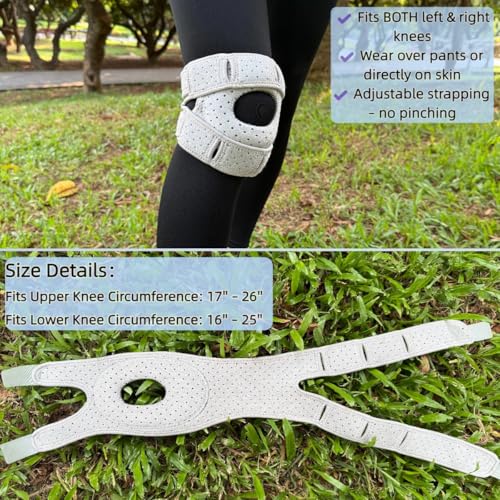 Knee Brace for Women Men Adjustable Knee Support with Side Stabilizers, Patella Gel Pads & Upgraded Silicone Anti-Slip Str...