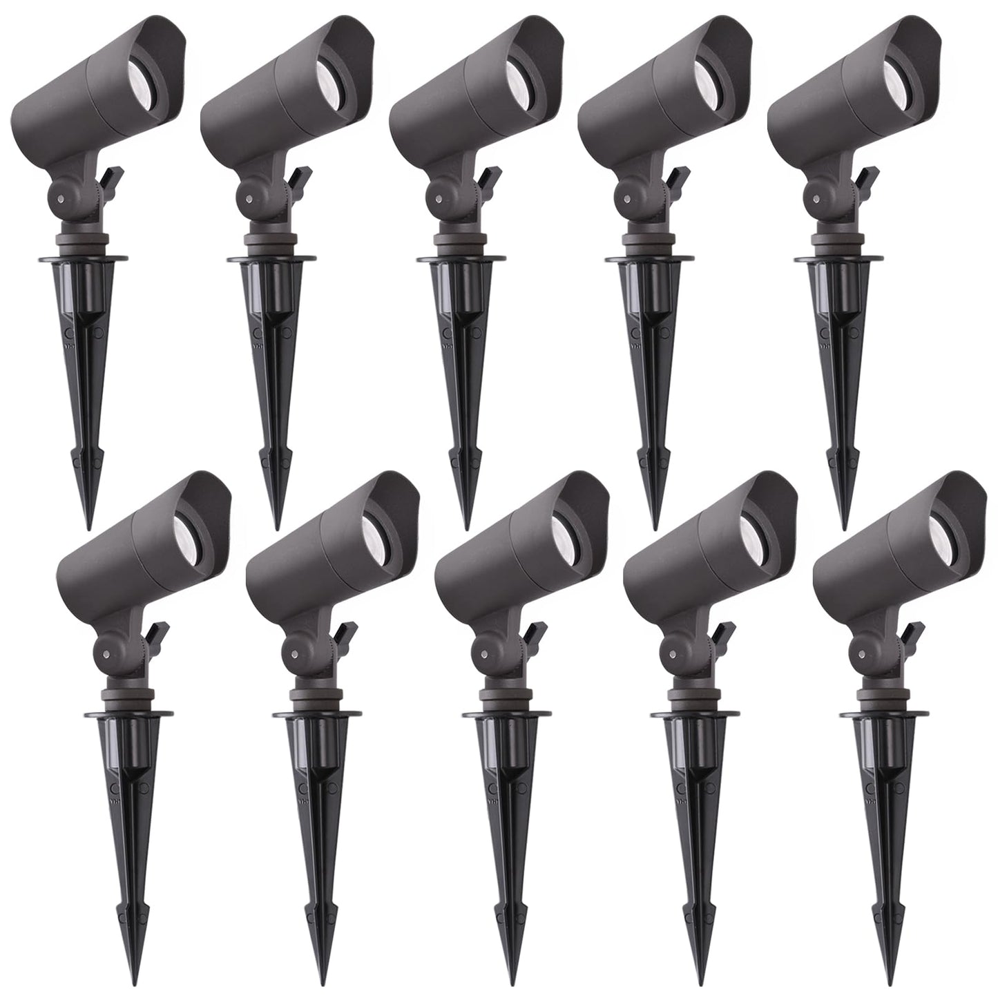 E ENERGETIC LIGHTING LED Landscape Lights, 12V, Warm White 3000K, 4W, 175LM, Aluminum, 10 Pack
