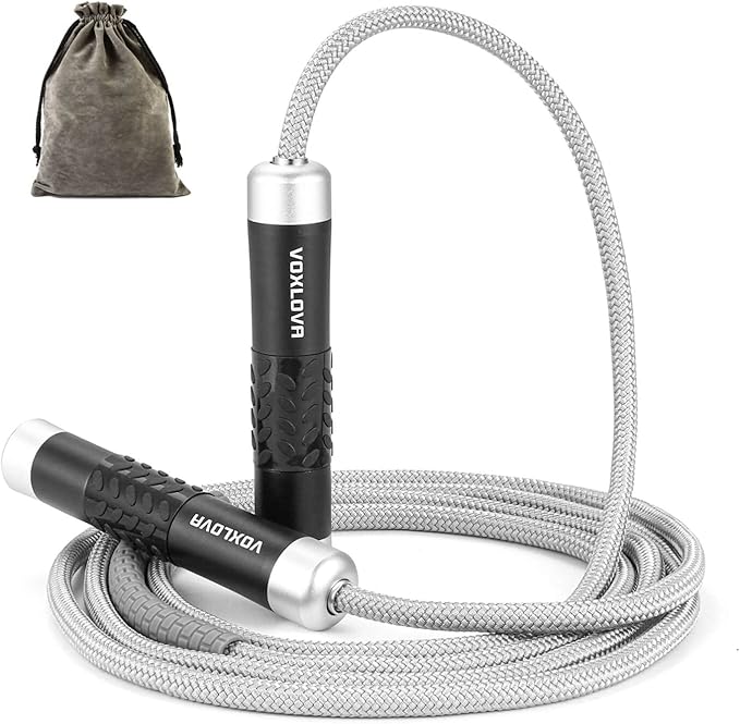 VOXLOVA Weighted Rope - 1LB Heavy Jump Rope for Men Women Fitness Workouts, Non-Slip Aluminum Handles, Premium Skipping Ro...