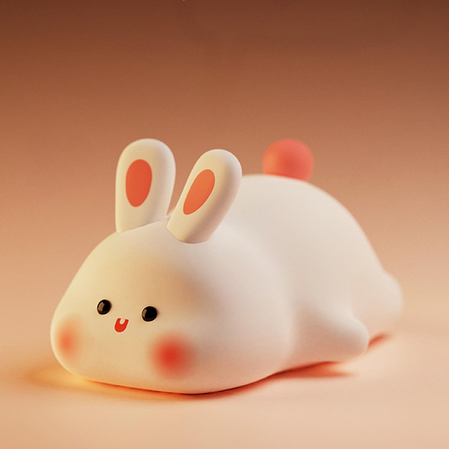 Atsui Rabbit Night Light  Led Squishy Novelty Animal Night Lamp  Food Grade Silicone 3 Level Dimmable Nursery Nightlight For Desk Decor  Funny Gifts Stuff For Boys Girls Baby  White Elephant Gifts
