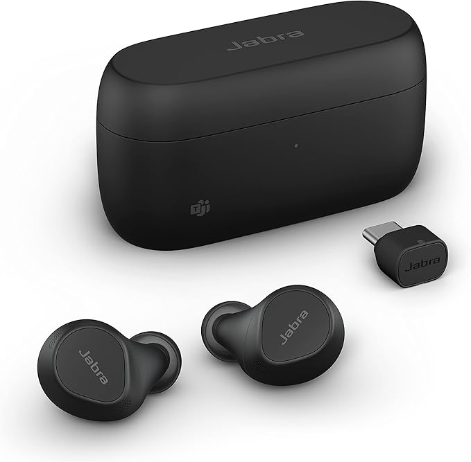 Jabra Evolve2 True Wireless in-Ear Bluetooth Earbuds with Active Noise Cancellation (ANC) and 4-mic MultiSensor Voice Tech...