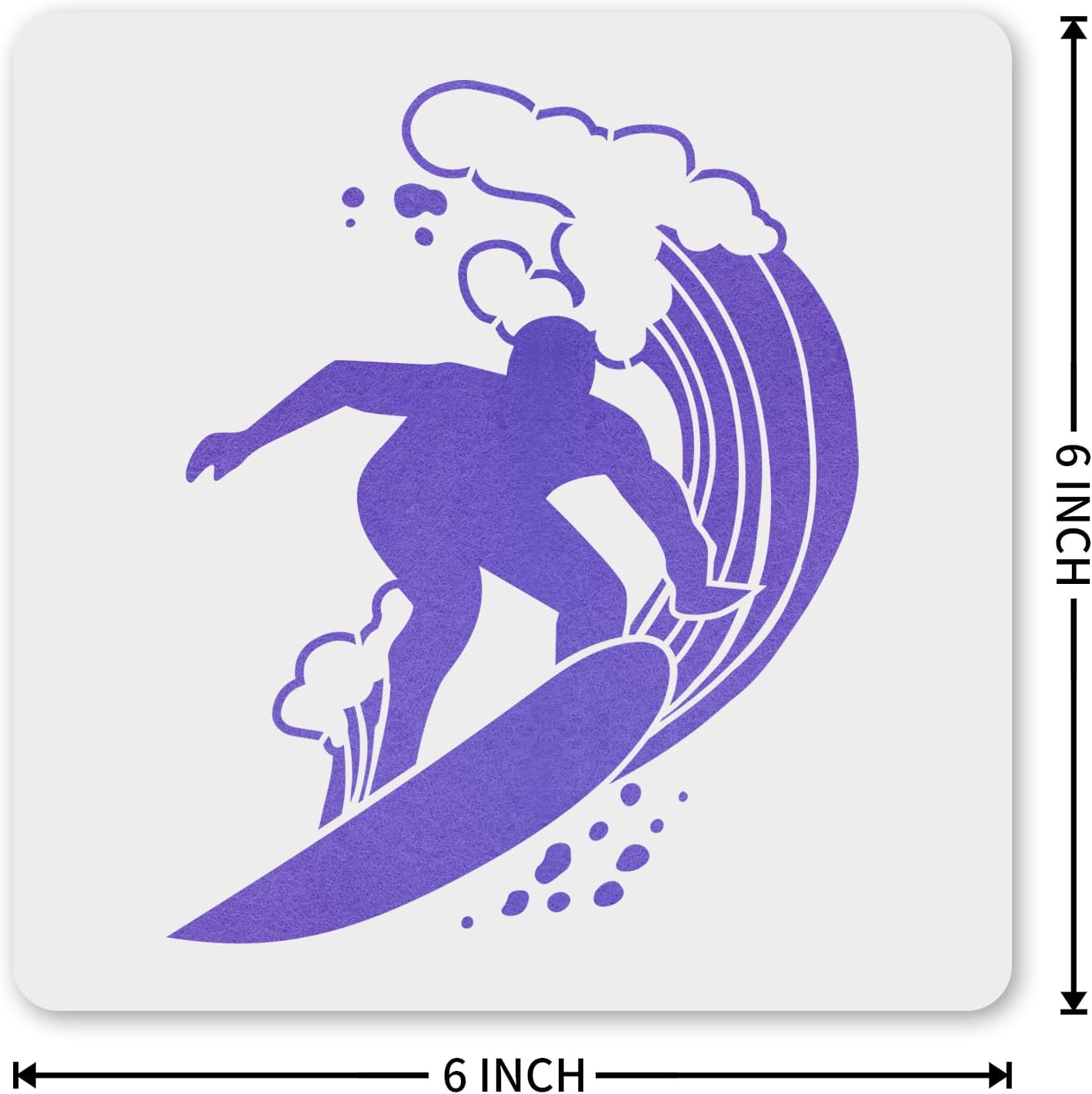 MAGJUCHE Surfing Waves Stencil 6 Inches, Reusable Surf Stencil for Painting DIY Crafts Decor