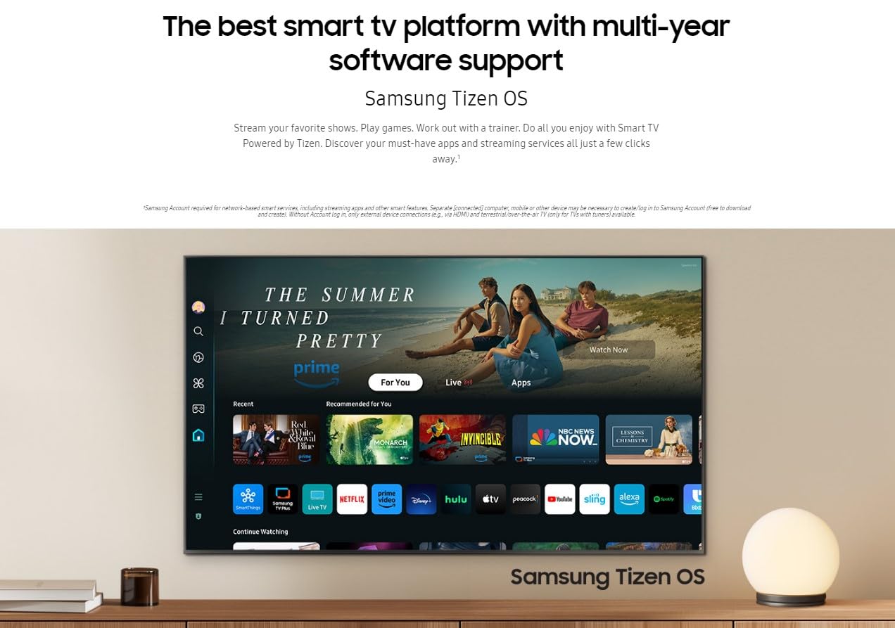 SAMSUNG 50-Inch Class DU7200 Series Crystal UHD 4K PurColor Smart Tizen TV Motion Xcelerator,Mega Contrast,Compatible with Alexa and Google Assistant UN50DU7200FXZA (Renewed)