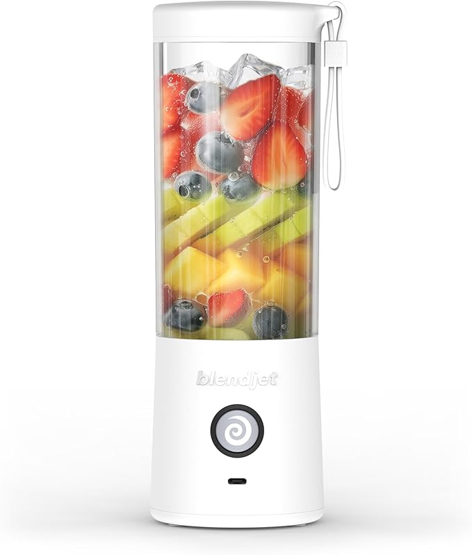 BlendJet 2 Portable Blender for Smoothies & Shakes - 20oz BlendJet Cordless Personal & Small Blender, USB-C Rechargeable & Self Cleaning - (Red) (White, 16 oz.)