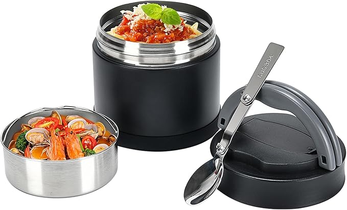 Thermo for Hot Food 23.6OZ, Vacuum Insulated Food Jar for Adults, Stainless Steel Soup Thermo Wide Mouth Leakproof Lunch Containers with Spoon for School Office