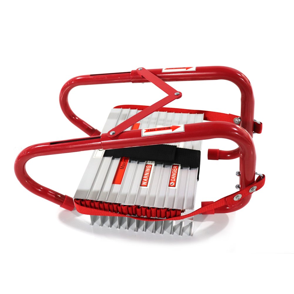 SHAREWIN Fire Ladder Retractable 3 Story Escape Ladder Portable Emergency Escape Ladder 25 Feet with Anti-Slip Rungs