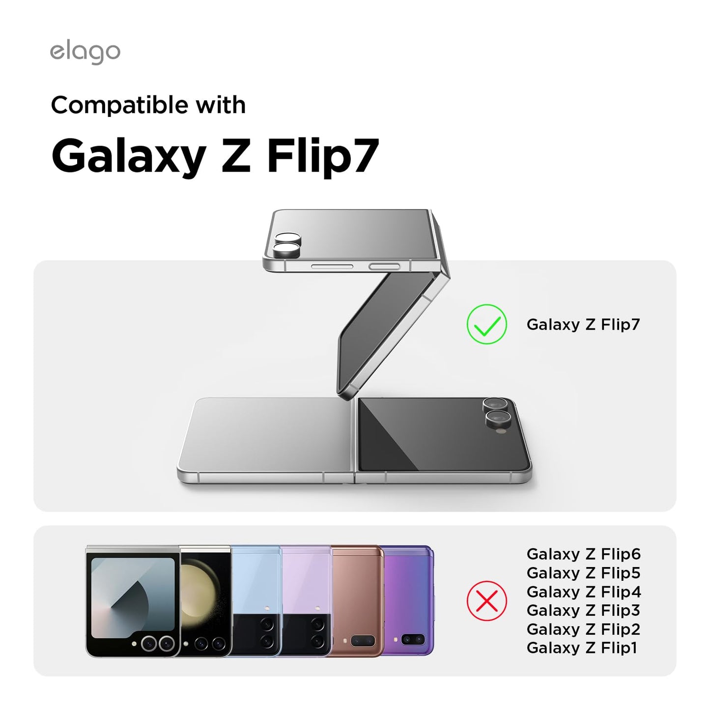 Elago Magnetic Clear Case Compatible With Samsung Galaxy Z Flip 7 Case - Compatible With Magsafe Charger, Strong Magnetic Power,