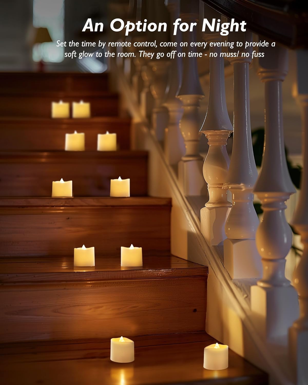 Homemory 24Pack 400+Hour Remote Control Flameless Candles, 2/4/6/8H Timer Led Votive Candles, Battery Operated Tea Lights for Wedding Table Centerpiece, Holidays, Halloween Pumpkins, Christmas Decor
