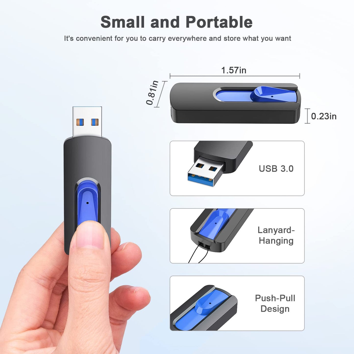 Juanwe 256Gb Usb Drive, Thumb Drive Usb 3.0 Flash Drive Usb Storage Flash Drive 256 Gb, Retractable Slide Jump Drive For Expand