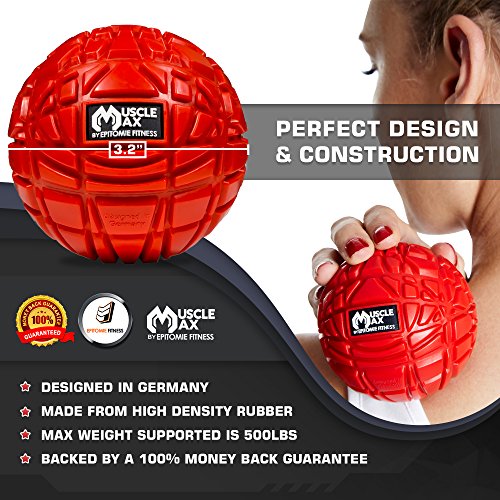 Muscle Max Massage Ball - Therapy Ball for Trigger Point Massage - Deep Tissue Massager for Myofascial Release - Mobility ...