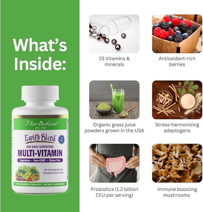 Paradise Earth's Blend Multivitamin for Men & Vitamin C Bundle