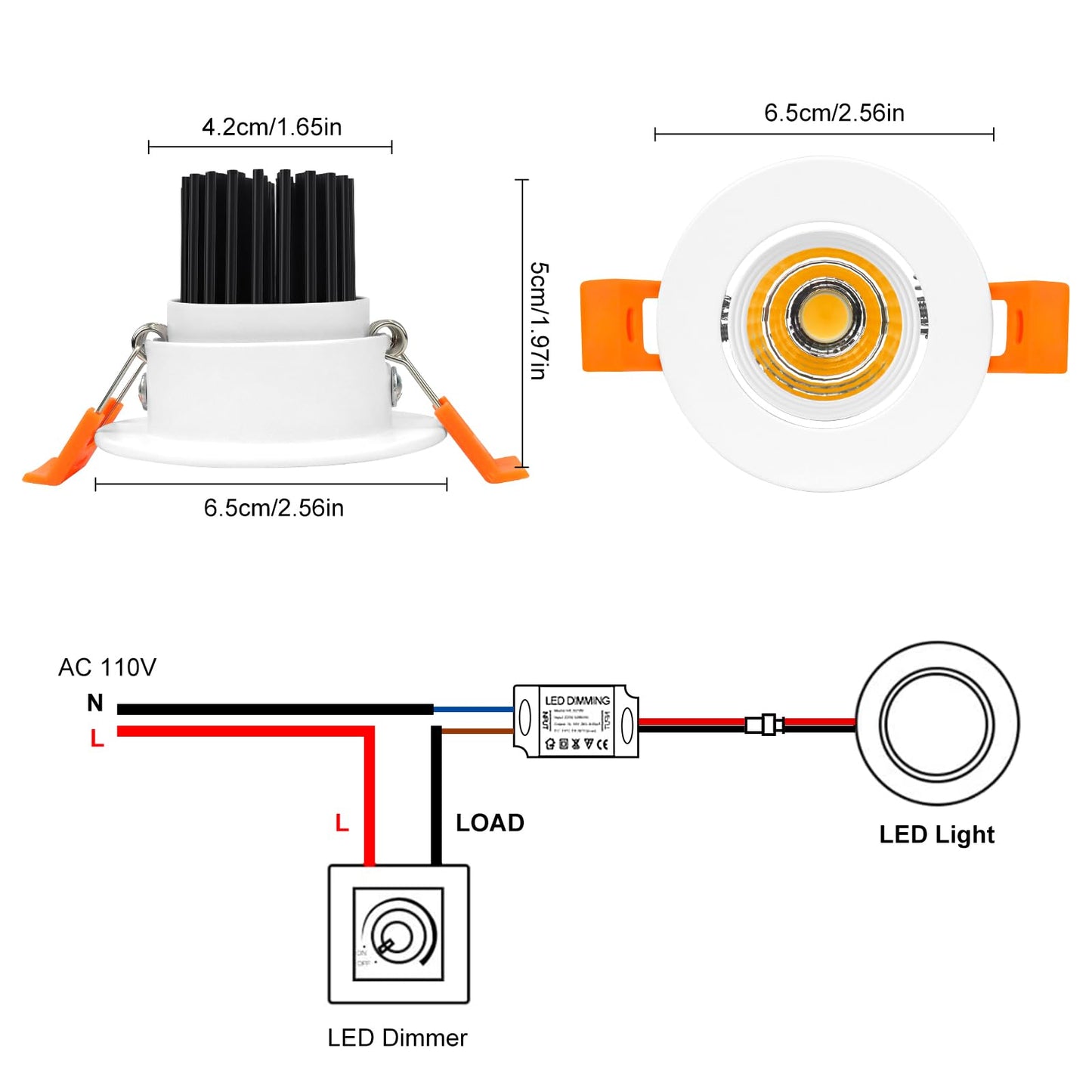 Inshareplus 2 Inch Led Downlight  3W Cob Dimmable Recessed Lighting  4000K Natural White  Cri 80  Ceiling Lights With Driver  20Pack