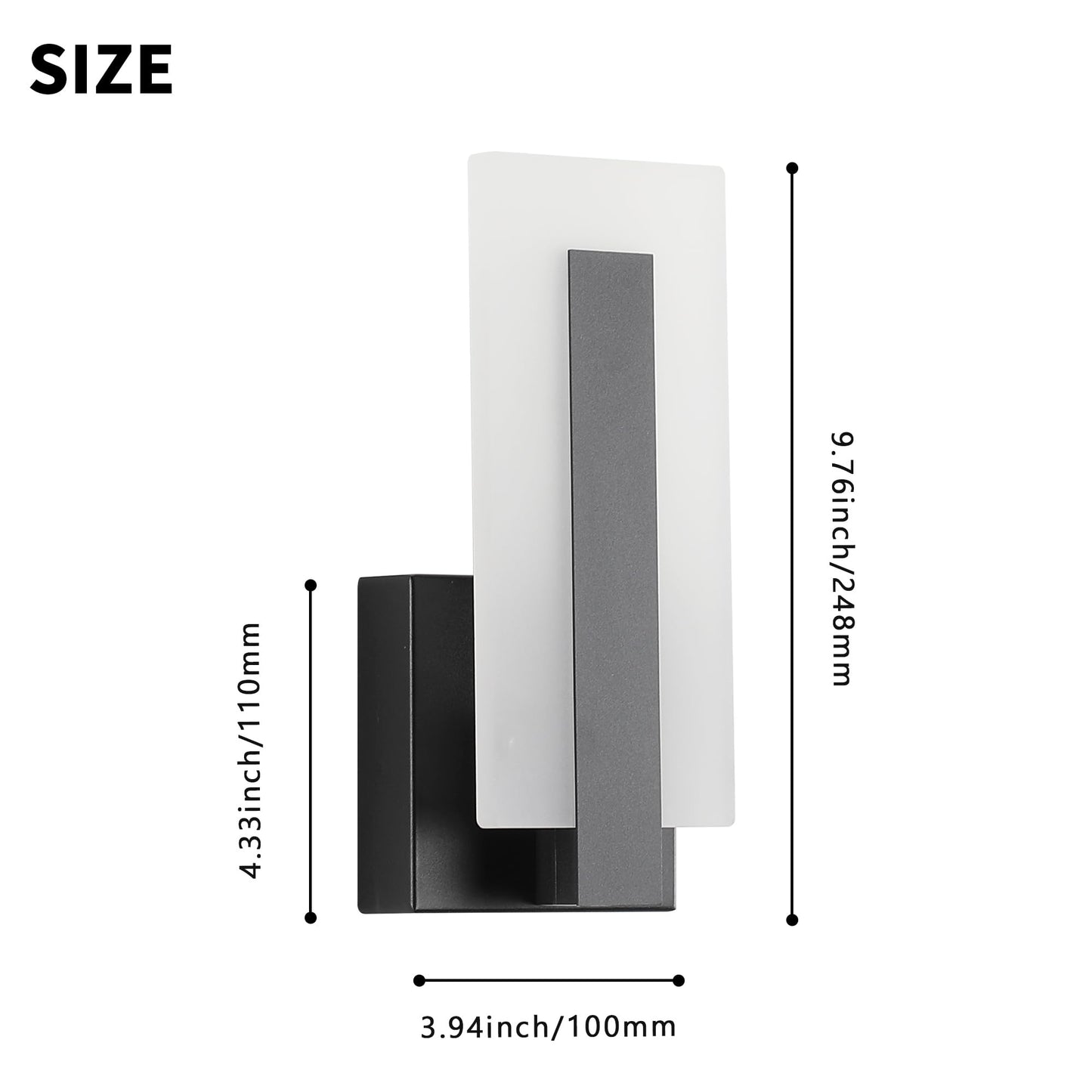 Pasoar Wall Sconce LED Light, 7W Acrylic, Hardwired, Warm White 3000K, Model 3069, 1 Pack, Suitable for Bedroom, Bathroom, Living Room
