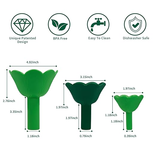 Kitchen Funnel Set 3 Pack, Small and Large, Kitchen Gadgets Accessories Foldable Silicone Funnels for Filling Water Bottle Liquid Transfer Food Grade (Green)