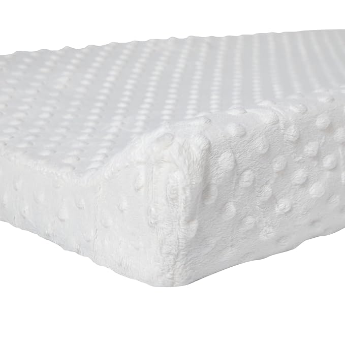 Baby Changing Pad Cover, Super Soft Plush Dot Diaper Changing Table Covers for Baby Girls and Boys, Ultra Comfortable, Diaper Changing Cloths for Babies, Fit 32"/34'' x 16" Pad (White)
