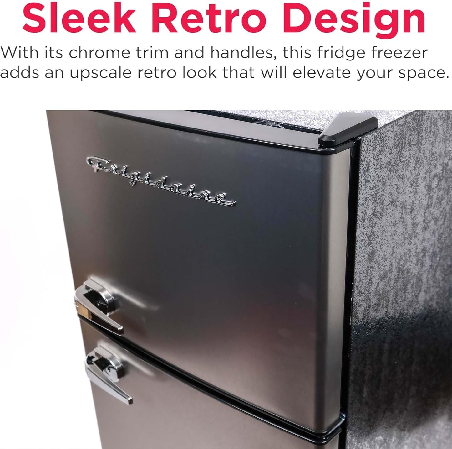 2 Door Apartment Size Refrigerator/Freezer Combo, 7.5 Cu Ft, Platinum Series, Stainless, 23" D X 21.5" W X 55.5" H