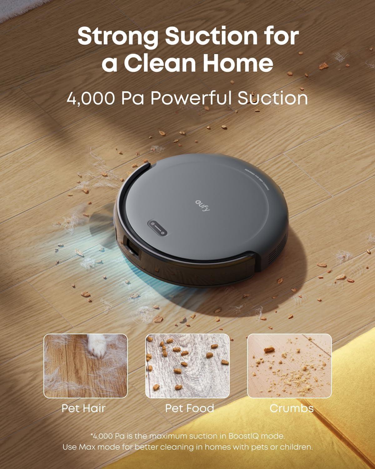 C10 Robot Vacuum Self Emptying, 8 Weeks Hands Free, Advanced Smart Mapping with Lidar Navigation, 2.85-Inch Slim Design, Powerful Suction, Edge Expansion Brush for Pet Hair, Carpet Detection