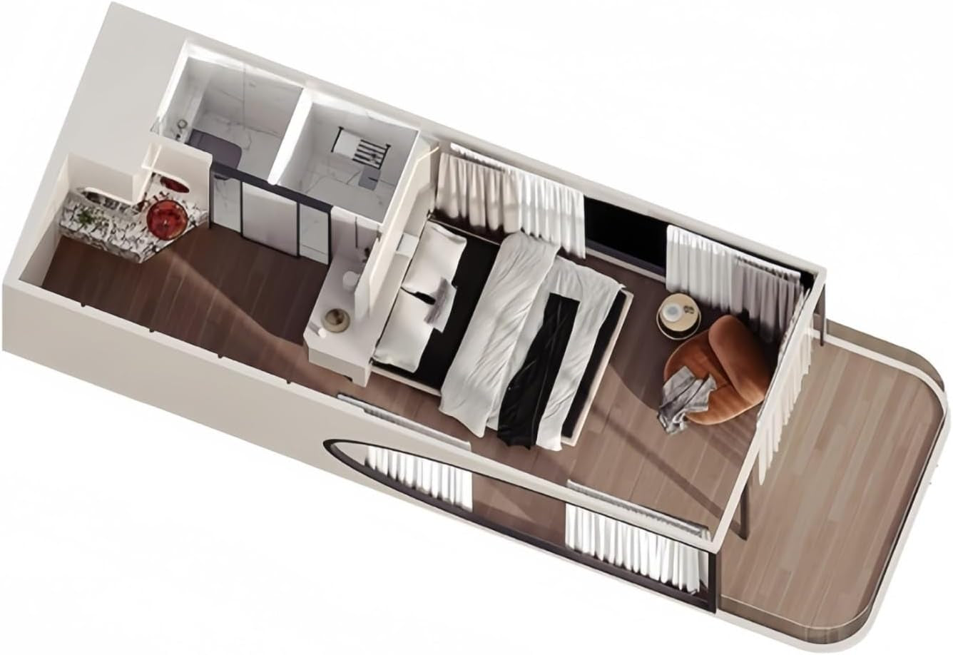 18FT Prefab Tiny Home, Container Movable House with 1 Bathroom, 1 Bedroom, Luxury Prefab Tiny House to Live in for Adults, Modular Guest Home, Office. No Assembly Needed