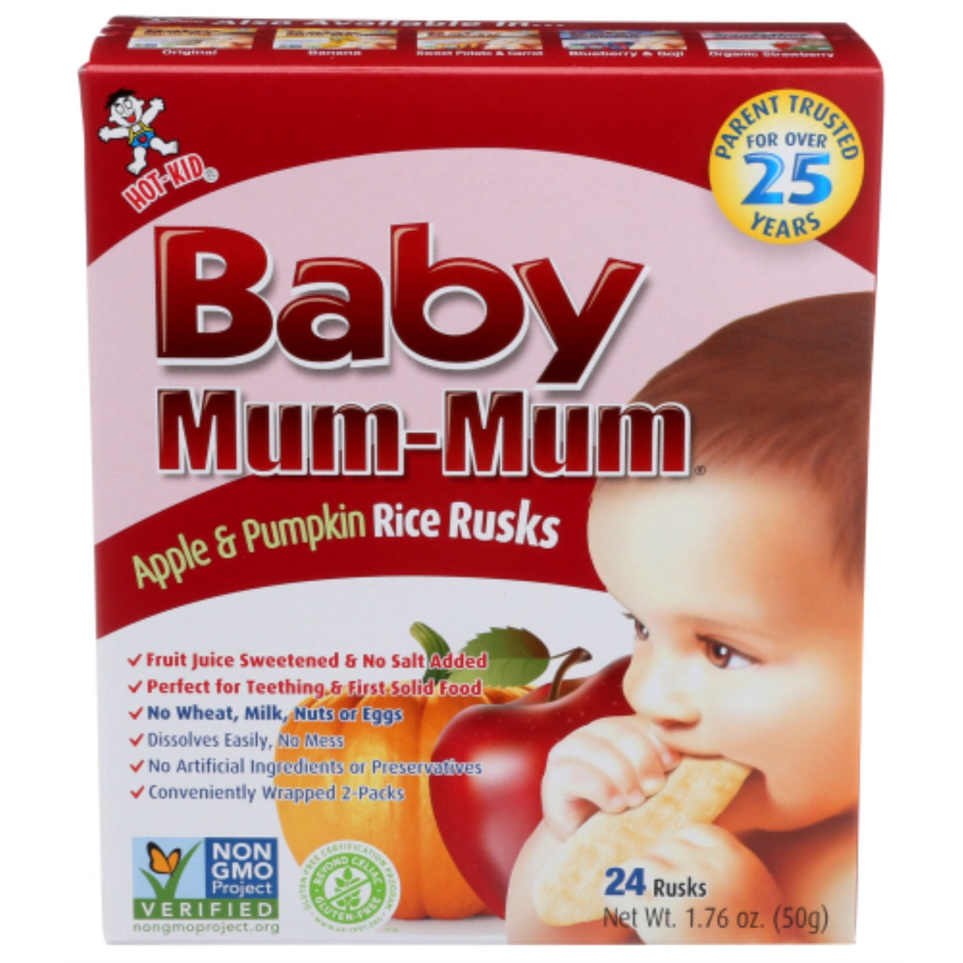 Hot Kid, Mum Mums Baby Apple, 1.76 Oz, (Pack Of 6)