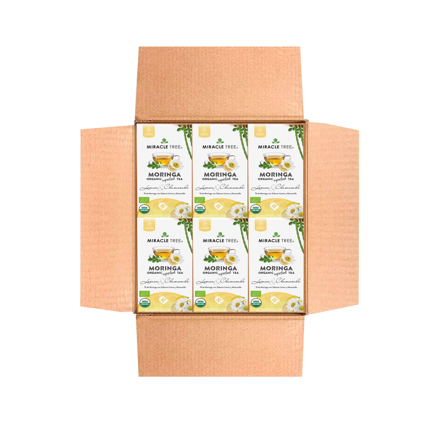 Organic Moringa Tea - Lemon & Chamomile - Caffeine-Free Herbal Tea